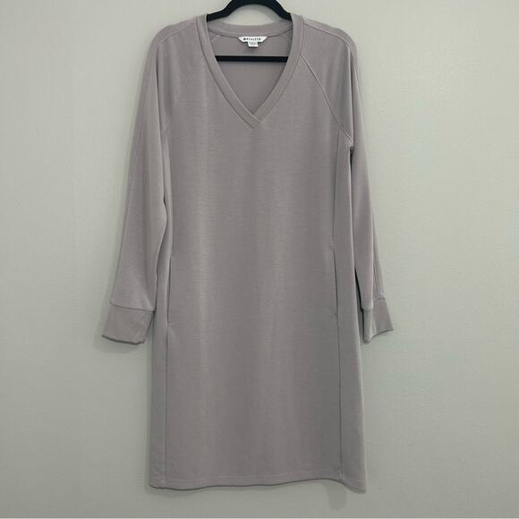 Athleta Seasoft Long Sleeve Dress Tinsel Purple Soft Cozy Loungewear Lavender M - Picture 3 of 10